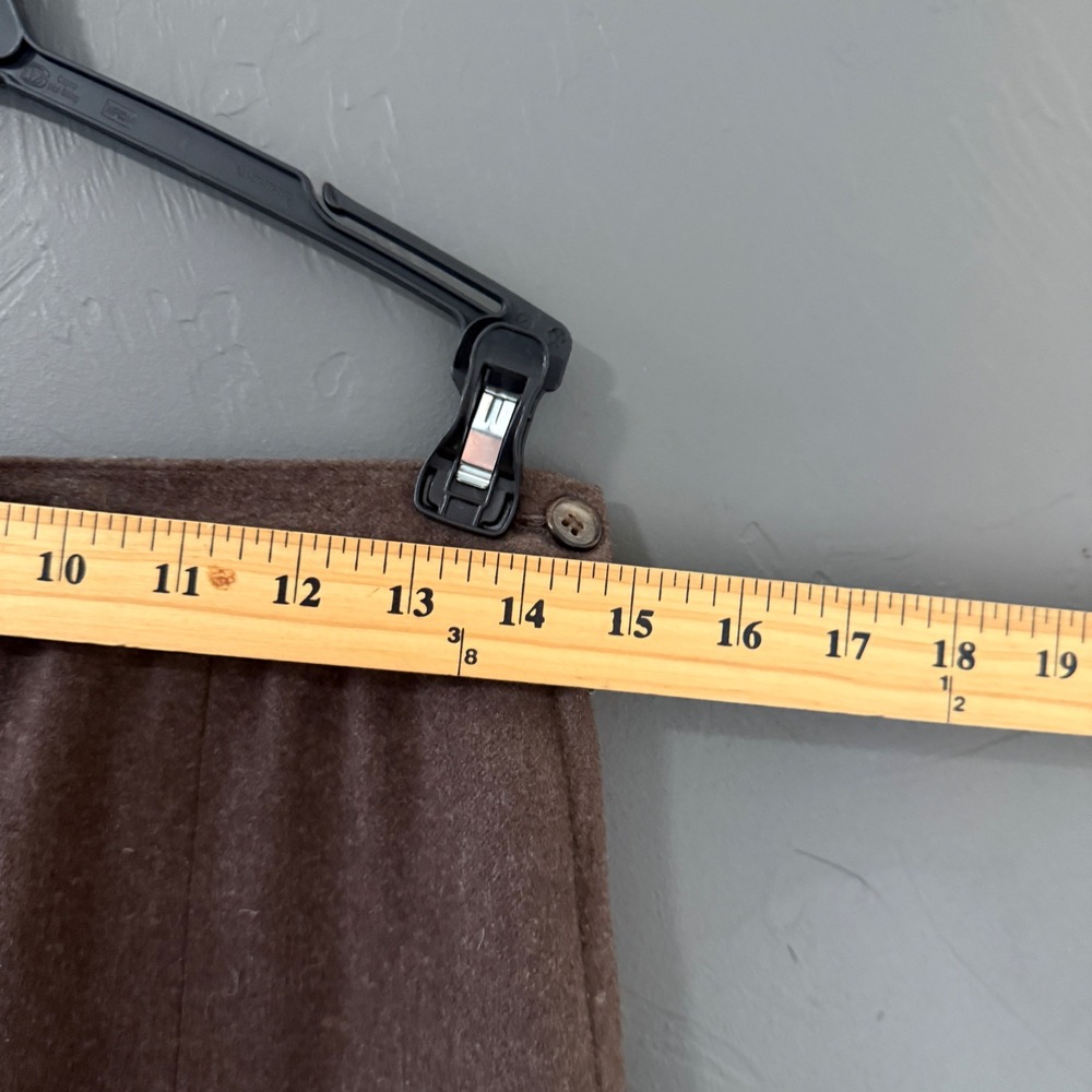 Pendleton Vintage 60s Brown 100%‎ Virgin Wool Straight Pencil Skirt 14 Made USA - Picture 6 of 8